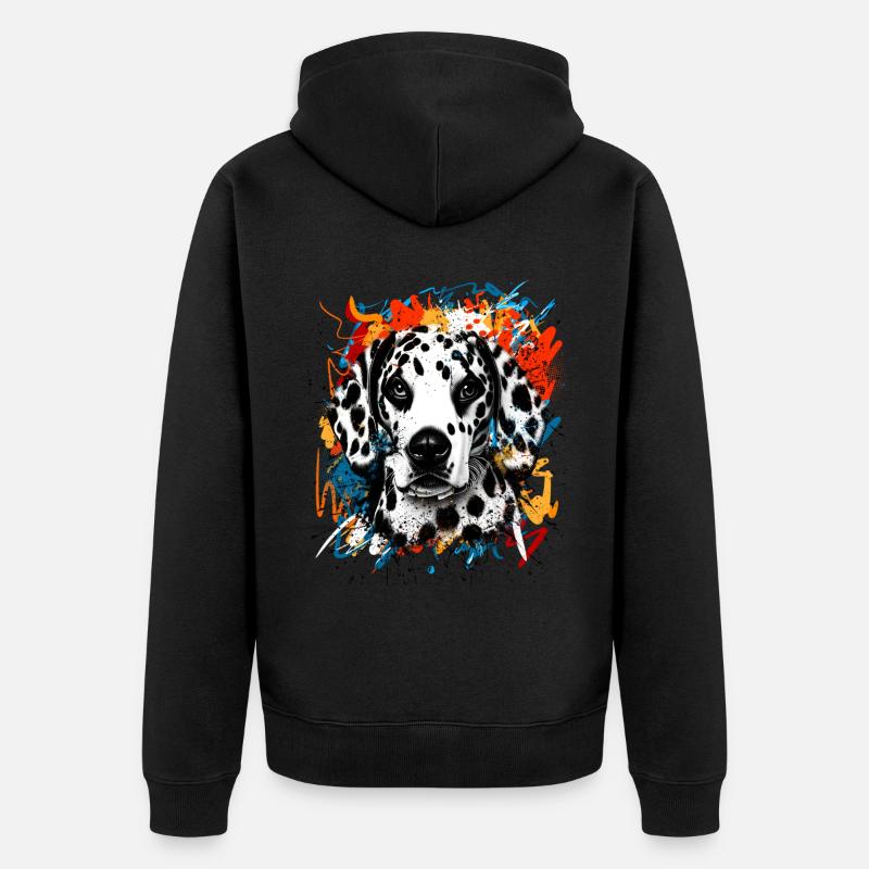 Chien dalmate - Veste à capuche bio Premium Unisexe - noir