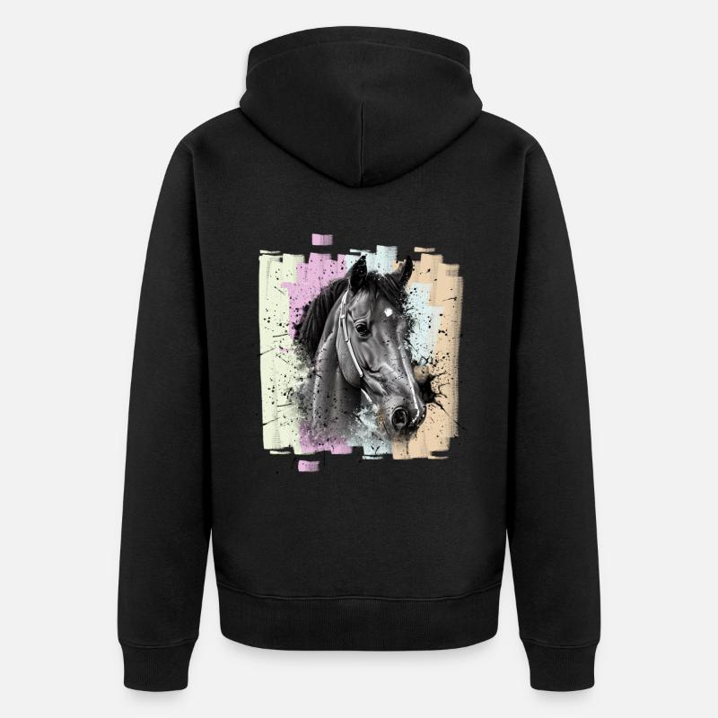 Cheval - Veste à capuche bio Premium Unisexe - noir