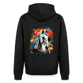 Cheval - Veste à capuche bio Premium Unisexe - noir - Dos - Nico (187cm)
