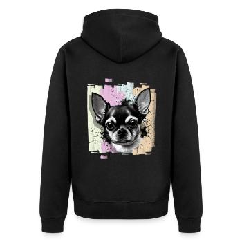 Chihuahua - Unisex Premium Organic Zip Hoodie - black - Back - Nico (187cm)