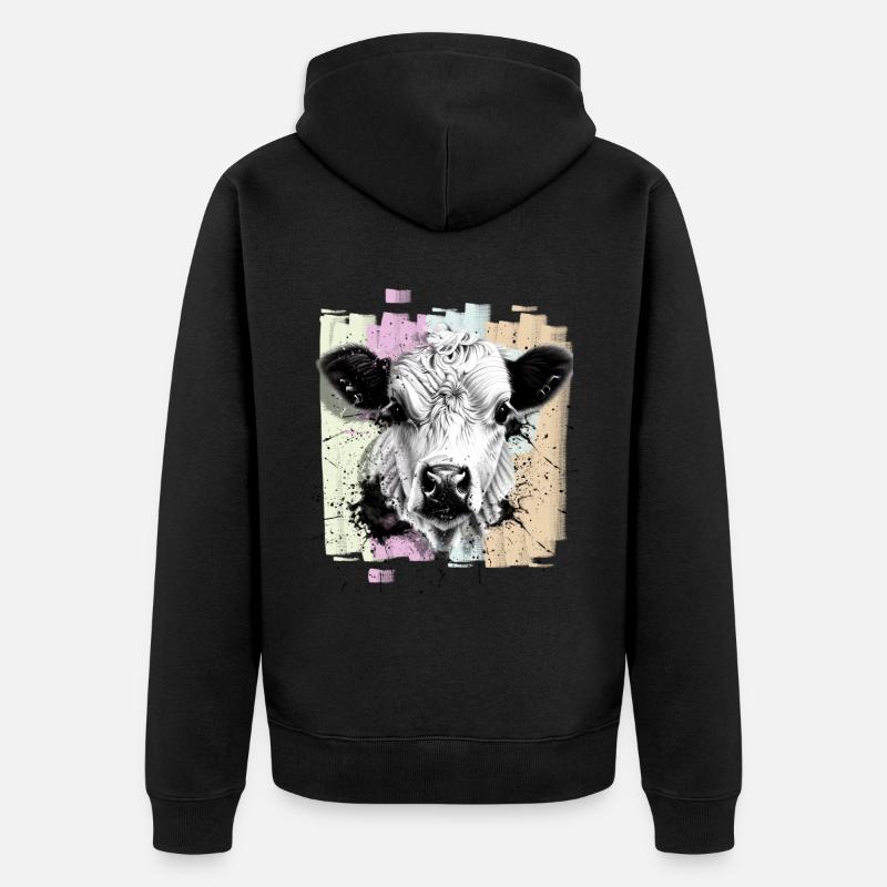 Vache - Veste à capuche bio Premium Unisexe - noir