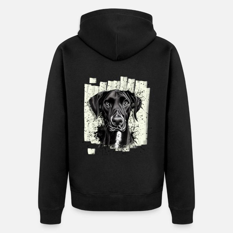 Chien Dogue Dogue Noir - Veste à capuche bio Premium Unisexe - noir