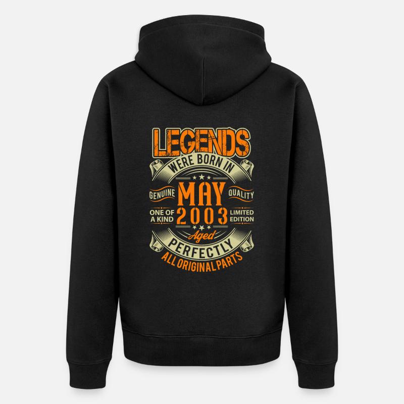 2003 Mai Birthday Legend - Veste à capuche bio Premium Unisexe - noir