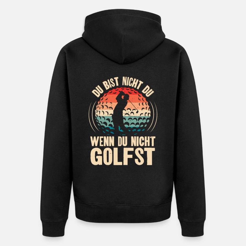 Golf Golfer - Unisex Premium Bio Zip Hoodie - Schwarz