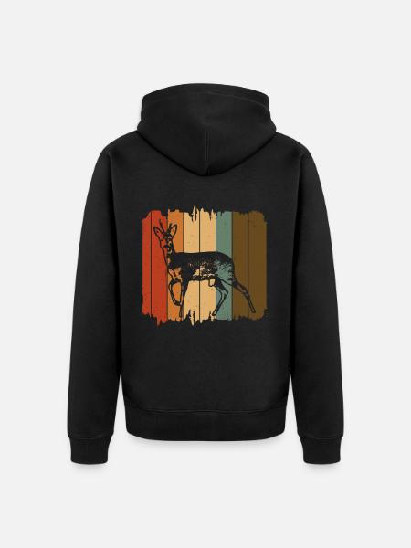 Roe deer - Unisex Premium Organic Zip Hoodie - black
