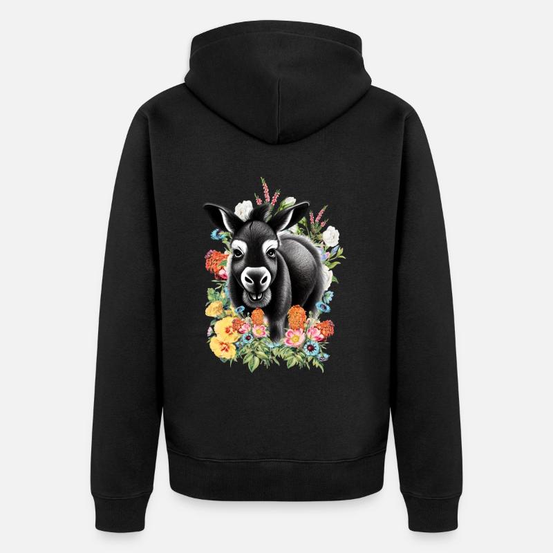 Fleurs d’âne - Veste à capuche bio Premium Unisexe - noir