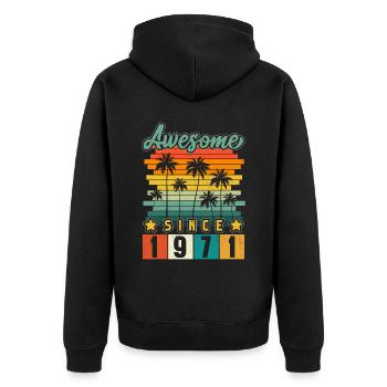 1971 Naissance Anniversaire Année de naissance Millésime - Veste à capuche bio Premium Unisexe - noir - Dos - Nico (187cm)