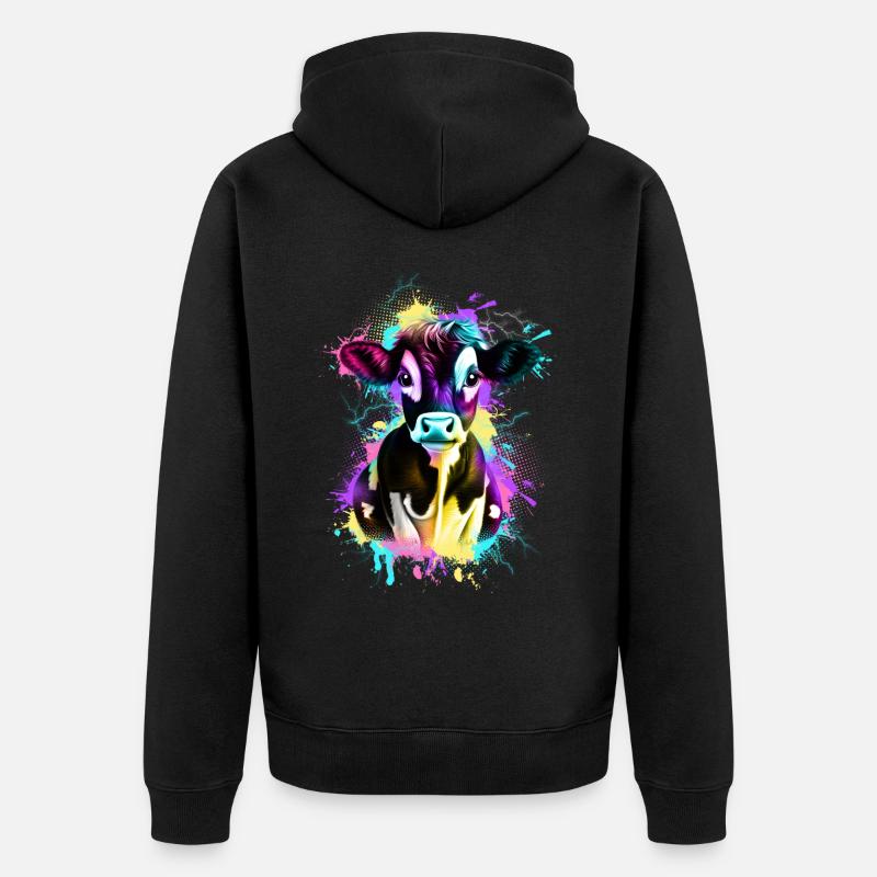 Vache - Veste à capuche bio Premium Unisexe - noir