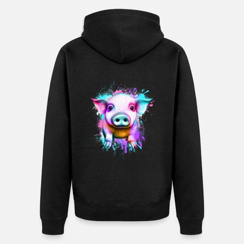 Cochon - Veste à capuche bio Premium Unisexe - noir