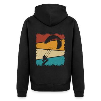 Kitesurfen Kitesurf Kitesurfer Kiteboard - Unisex Premium Bio Zip Hoodie - Schwarz - Hinten - Nico (187cm)
