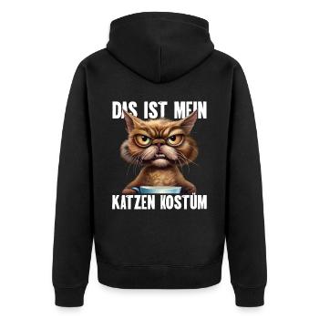 Das Ist Mein Katzen Kostüm - Unisex Premium Bio Zip Hoodie - Schwarz - Hinten - Nico (187cm)