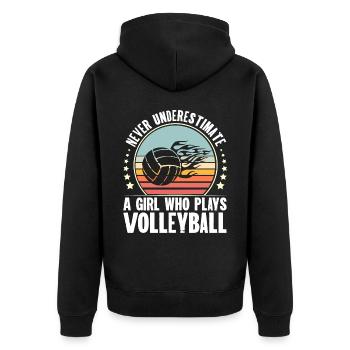 Volleyball - Unisex Premium Organic Zip Hoodie - black - Back - Nico (187cm)