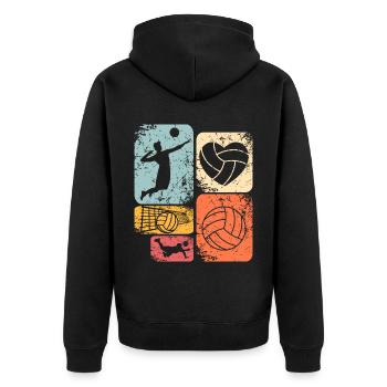 Volleyball - Unisex Premium Organic Zip Hoodie - black - Back - Nico (187cm)