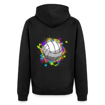 Volleyball - Unisex Premium Organic Zip Hoodie - black - Back - Nico (187cm)