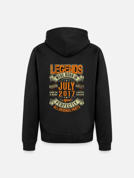 2017 July Birthday Legend - Unisex Premium Organic Zip Hoodie - black