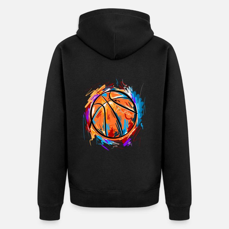 Joueur de basket-ball - Veste à capuche bio Premium Unisexe - noir