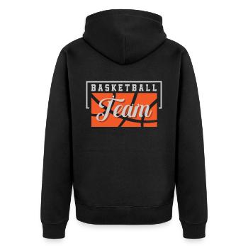 Basketball Team Basketballer - Unisex Premium Bio Zip Hoodie - Schwarz - Hinten - Nico (187cm)