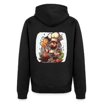 Maître cuisinier - Veste à capuche bio Premium Unisexe - noir - Dos - Nico (187cm)
