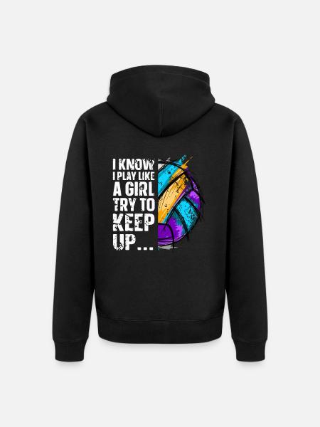 Volleyball - Unisex Premium Organic Zip Hoodie - black