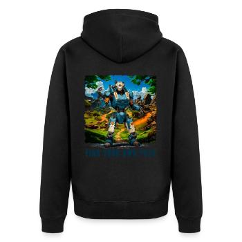 Find Your Own Path - Unisex Premium Organic Zip Hoodie - black - Back - Nico (187cm)