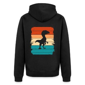 Dino - Veste à capuche bio Premium Unisexe - noir - Dos - Nico (187cm)