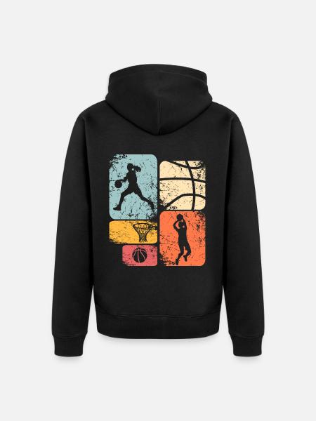 Basket-ball Basketteur Basketteur féminin - Veste à capuche bio Premium Unisexe - noir