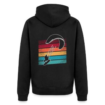 Kitesurfer Kiteboard Kitesurfen Kitesurf - Unisex Premium Bio Zip Hoodie - Schwarz - Hinten - Nico (187cm)