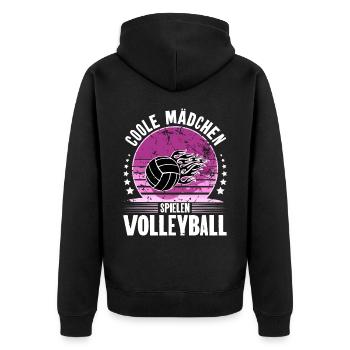 Volleyball - Unisex Premium Bio Zip Hoodie - Schwarz - Hinten - Nico (187cm)