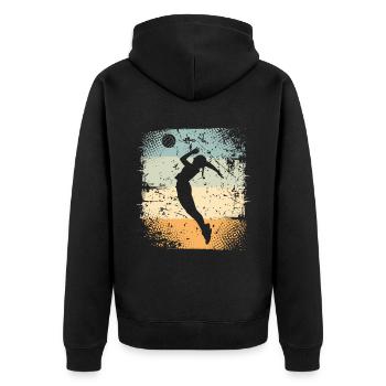 Volley-ball - Veste à capuche bio Premium Unisexe - noir - Dos - Nico (187cm)