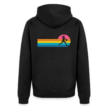Basketball Basketballerin Frauen - Unisex Premium Bio Zip Hoodie - Schwarz - Hinten - Nico (187cm)