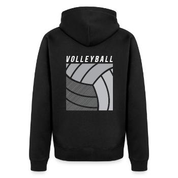Volleyball - Unisex Premium Organic Zip Hoodie - black - Back - Nico (187cm)