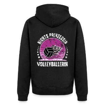Volleyball - Unisex Premium Bio Zip Hoodie - Schwarz - Hinten - Nico (187cm)