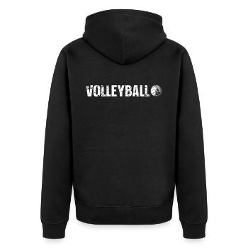 Volleyball - Unisex Premium Organic Zip Hoodie - black - Back - Nico (187cm)