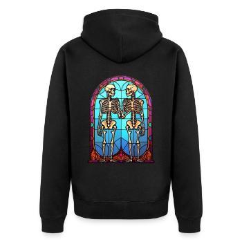 Halloween Stained Glass Stained Glass - Unisex Premium Organic Zip Hoodie - black - Back - Nico (187cm)