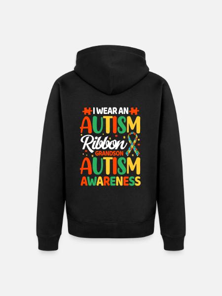 Autism Autistic - Unisex Premium Organic Zip Hoodie - black