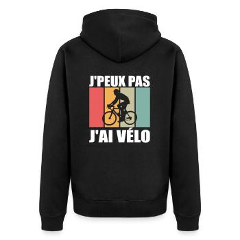 J'peux pas j'ai vélo, cycliste, cyclisme - Veste à capuche bio Premium Unisexe - noir - Dos - Nico (187cm)