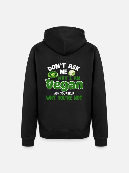 Vegan Veganism - Unisex Premium Organic Zip Hoodie - black