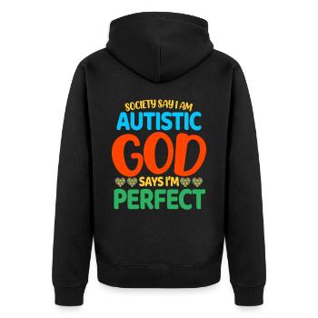 Autisme Autiste - Veste à capuche bio Premium Unisexe - noir - Dos - Nico (187cm)