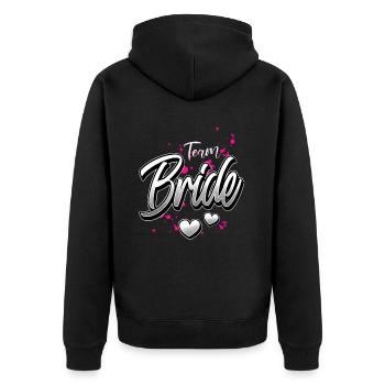Braut Team Junggesellinnenabschied - Unisex Premium Bio Zip Hoodie - Schwarz - Hinten - Nico (187cm)