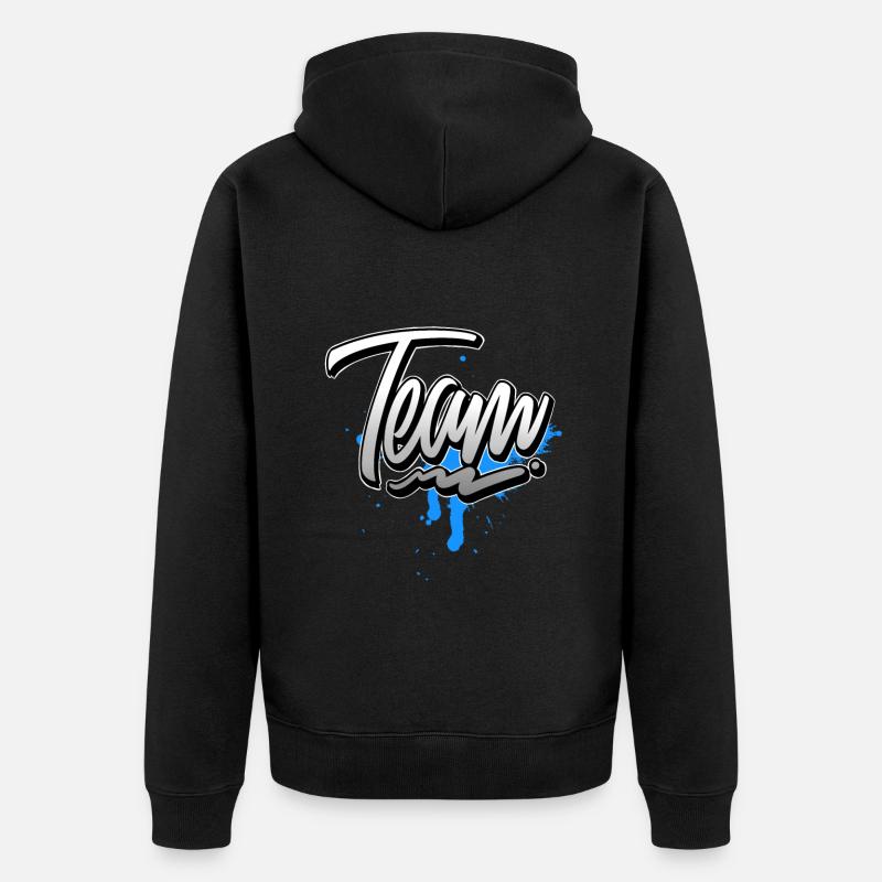 Team - Unisex Premium Bio Zip Hoodie - Schwarz