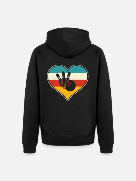 Bowling - Unisex Premium Bio Zip Hoodie - Schwarz