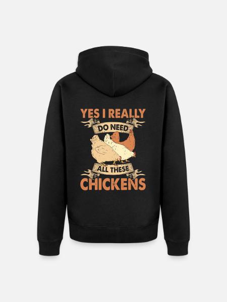 Poulets Élevage de poulets - Veste à capuche bio Premium Unisexe - noir