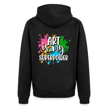 Artist - Unisex Premium Organic Zip Hoodie - black - Back - Nico (187cm)