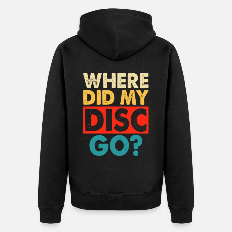 Discgolf Disc Golf - Unisex Premium Bio Zip Hoodie - Schwarz