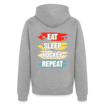 Hockey - Veste à capuche bio Premium Unisexe - gris chiné - Dos - Nico (187cm)