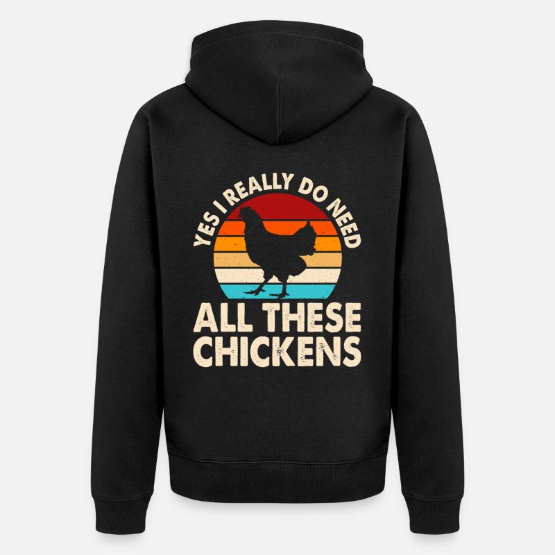 Poulets Poulet - Veste à capuche bio Premium Unisexe - noir