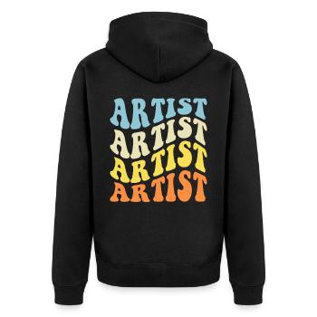 Artist - Unisex Premium Organic Zip Hoodie - black - Back - Nico (187cm)