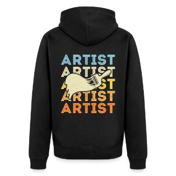 Artist - Unisex Premium Organic Zip Hoodie - black - Back - Nico (187cm)