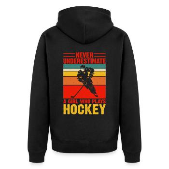 Hockey Eishockey Hockey sur glace - Veste à capuche bio Premium Unisexe - noir - Dos - Nico (187cm)