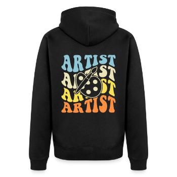 Artist - Unisex Premium Organic Zip Hoodie - black - Back - Nico (187cm)
